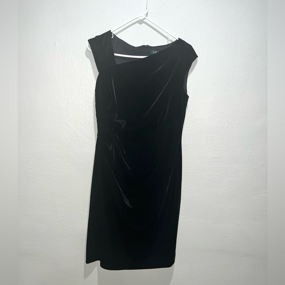 Lauren Ralph Lauren Black Velvet Sleeveless Dress
